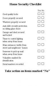 home security checklist